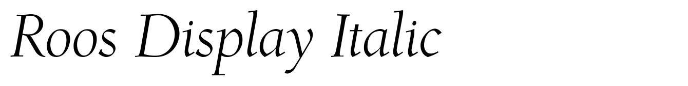 Roos Display Italic